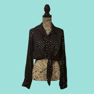 Polka dot button up blouse